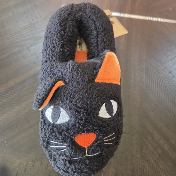 Halloween Black Cat Dearfoams Slippers New Women's 9-10 Indoor/Outdoor - Picture 4 of 7